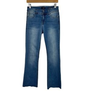 Curve Appeal Jeans Women 4/27 Curve Creator Bootcut Stretch Raw Hem Y2K Inspired